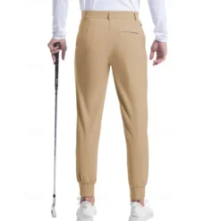 Outlet OUKU Men's Golf Pants Trousers Casual Pants Buttons Pocket Elastic Cuff Plain Comfort Sports Outdoor Daily Fashion Casual Dark Brown ArmyGreen Micro-elastic