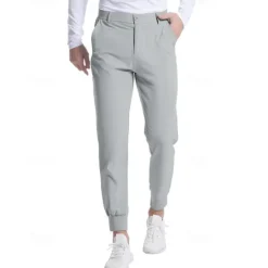 Outlet OUKU Men's Golf Pants Trousers Casual Pants Buttons Pocket Elastic Cuff Plain Comfort Sports Outdoor Daily Fashion Casual Dark Brown ArmyGreen Micro-elastic