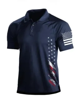 OUKU Men's Golf Polo Shirt Dark Grey Army Green Dark Navy Short Sleeve Sun Protection Moisture Wicking Top Summer Golf Attire Clothes Outfits Wear Apparel