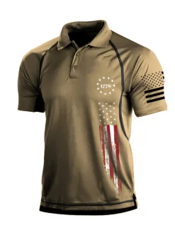 OUKU Men's Golf Polo Shirt Dark Grey Army Green Dark Navy Short Sleeve Sun Protection Moisture Wicking Top Summer Golf Attire Clothes Outfits Wear Apparel
