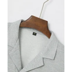 Outlet OUKU Men's Golf Polos Shirts Waffle Knit Polo Shirt Business Casual Ribbed Polo Collar Long Sleeve Fashion Basic Solid Color Knitting Fall Winter Regular Fit Black White Royal Blue Beige Grey Golf Polos