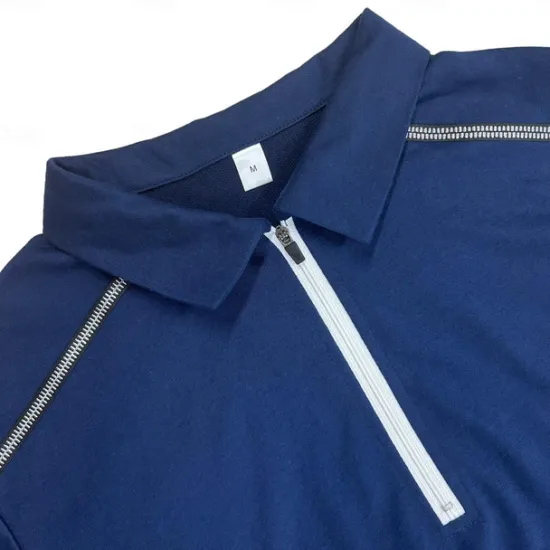 New OUKU Men's Golf Shirt American Flag Polo Shirt Work Daily Wear Quarter Zip Long Sleeve Fashion Comfortable National Flag Embroidery Zip Up Spring & Fall Regular Fit White Navy Blue Army Green Golf Black