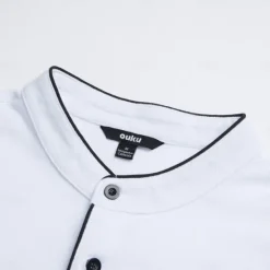 Outlet OUKU Men's Golf Shirt Banded Collar Shirt Casual Holiday Stand Collar Banded Collar Short Sleeve Fashion Basic Plain Button Summer Regular Fit Navy Black White Burgundy Golf Shirt