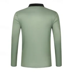 Sale OUKU Men's Golf Shirt Golf Polo Work Casual Lapel Long Sleeve Basic Modern Stripes Button Pocket Spring & Fall Regular Fit Pumpkin Pink Red Green Khaki Gray Golf Shirt