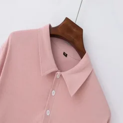 OUKU Men's Golf Shirt Golf Polo Work Casual Lapel Long Sleeve Basic Modern Plain Button Spring & Fall Regular Fit Wine Black White Pink Navy Blue Green Golf Shirt
