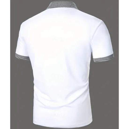 Discount OUKU Men's Golf Shirt Golf Polos Shirts Work Casual Lapel Short Sleeve Basic Modern Color Block Houndstooth Patchwork Spring & Summer Regular Fit Black White Red Navy Blue Blue Beige Golf Shirt