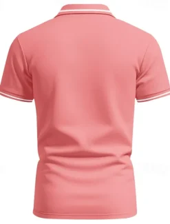 Discount OUKU Men's Golf Shirt Golf Polos Shirts Work Casual Lapel Short Sleeve Basic Modern Plain Patchwork Buttons Summer Regular Fit Black White Pink Red Navy Blue Emerald Green Golf Shirt