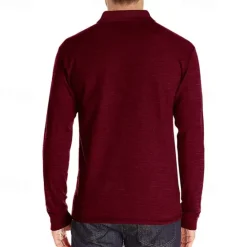OUKU Men's Golf Shirt Golf Polo Work Casual Lapel Long Sleeve Basic Modern Solid Color Button Pocket Spring & Fall Regular Fit Wine Apricot Black White Dark Red Yellow Golf Shirt