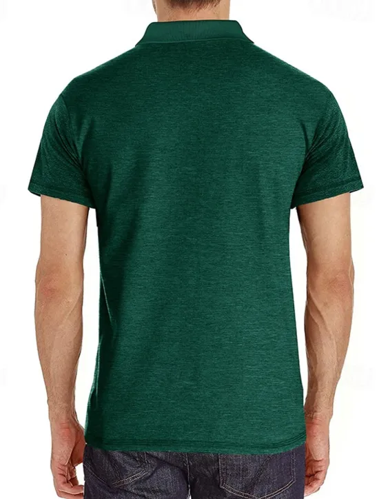 OUKU Men's Golf Shirt Golf Polos Shirts Work Casual Lapel Short Sleeve Basic Modern Plain Buttons Front Pocket Summer Spring Regular Fit Apricot Dark Gray Lake Blue Black White Dark Red Golf Shirt