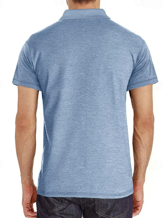 OUKU Men's Golf Shirt Golf Polos Shirts Work Casual Lapel Short Sleeve Basic Modern Plain Buttons Front Pocket Summer Spring Regular Fit Apricot Dark Gray Lake Blue Black White Dark Red Golf Shirt