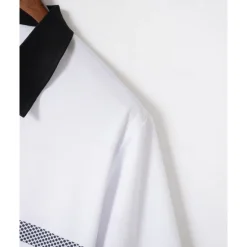 Online OUKU Men's Golf Shirt Golf Polos Shirts Work Casual Lapel Short Sleeve Basic Modern Striped Buttons Summer Regular Fit White Pink Red Royal Blue Green Khaki Golf Shirt