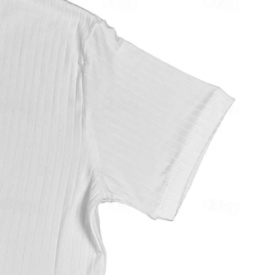 Sale OUKU Men's Golf Shirt Golf Polos Shirts Work Casual Lapel Short Sleeve Basic Modern Plain Vertical Stripes Buttons Summer Spring Regular Fit Black White Wine Khaki Light Grey Golf Shirt