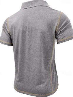 Outlet OUKU Men's Golf Shirt Golf Polos Shirts Work Casual Lapel Short Sleeve Basic Modern Color Block Patchwork Buttons Summer Regular Fit Black White Green Khaki Light Blue Gray Golf Shirt