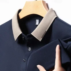 Best OUKU Men's Golf Shirt Golf Polo Work Casual Lapel Short Sleeve Basic Modern Color Block Patchwork Button Spring & Summer Regular Fit Black White Red Navy Blue Coffee Gray Golf Shirt