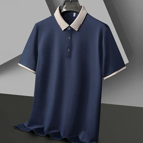 Best OUKU Men's Golf Shirt Golf Polo Work Casual Lapel Short Sleeve Basic Modern Color Block Patchwork Button Spring & Summer Regular Fit Black White Red Navy Blue Coffee Gray Golf Shirt