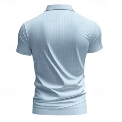 Hot OUKU Men's Golf Shirt Golf Polos Shirts Work Casual V Neck Short Sleeve Basic Modern Plain Jacquard Summer Spring Regular Fit Apricot White Brown Light Grey Army Green Light Blue Golf Shirt