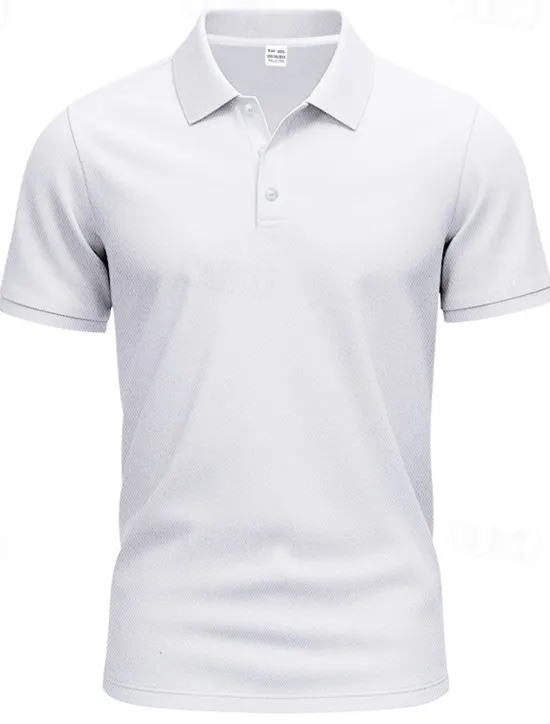 Clearance OUKU Men's Golf Shirt Golf Polos Shirts Work Casual Lapel Short Sleeve Basic Modern Plain Buttons Spring & Summer Regular Fit Black White Yellow Red Navy Blue Royal Blue Golf Shirt