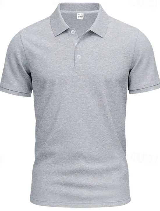 Clearance OUKU Men's Golf Shirt Golf Polos Shirts Work Casual Lapel Short Sleeve Basic Modern Plain Buttons Spring & Summer Regular Fit Black White Yellow Red Navy Blue Royal Blue Golf Shirt