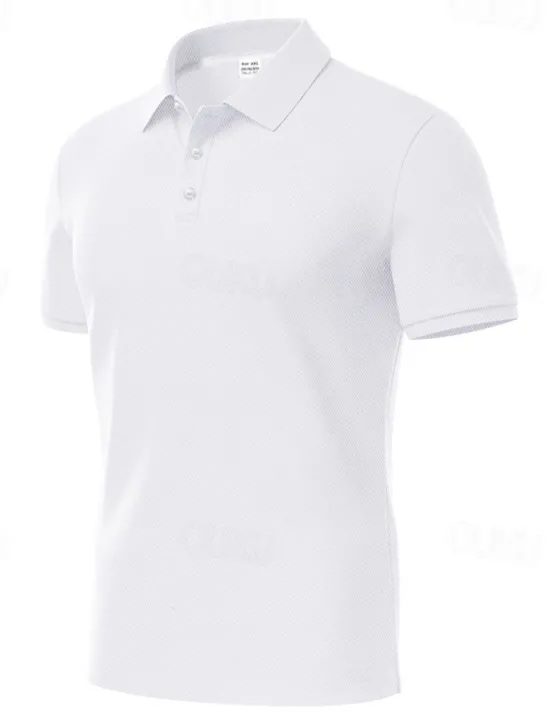 Clearance OUKU Men's Golf Shirt Golf Polos Shirts Work Casual Lapel Short Sleeve Basic Modern Plain Buttons Spring & Summer Regular Fit Black White Yellow Red Navy Blue Royal Blue Golf Shirt
