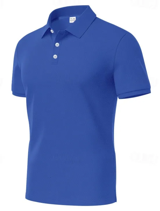Clearance OUKU Men's Golf Shirt Golf Polos Shirts Work Casual Lapel Short Sleeve Basic Modern Plain Buttons Spring & Summer Regular Fit Black White Yellow Red Navy Blue Royal Blue Golf Shirt