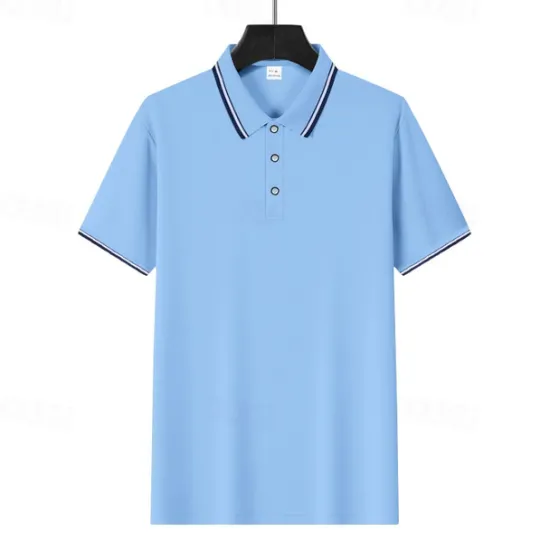 Online OUKU Men's Golf Shirt Golf Polos Shirts Work Casual Lapel Short Sleeve Basic Modern Plain Patchwork Buttons Summer Regular Fit Depression Green Fire Red Black White Light Green Navy Blue Golf Shirt
