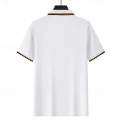 Online OUKU Men's Golf Shirt Golf Polos Shirts Work Casual Lapel Short Sleeve Basic Modern Plain Patchwork Buttons Summer Regular Fit Depression Green Fire Red Black White Light Green Navy Blue Golf Shirt