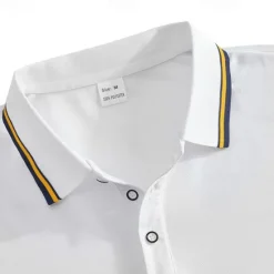 Online OUKU Men's Golf Shirt Golf Polos Shirts Work Casual Lapel Short Sleeve Basic Modern Plain Patchwork Buttons Summer Regular Fit Depression Green Fire Red Black White Light Green Navy Blue Golf Shirt