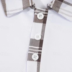 Discount OUKU Men's Golf Shirt Golf Polo Work Casual Lapel Short Sleeve Basic Modern Plaid Color Block Patchwork Button Spring & Summer Regular Fit Black White Blue khaki Golf Shirt