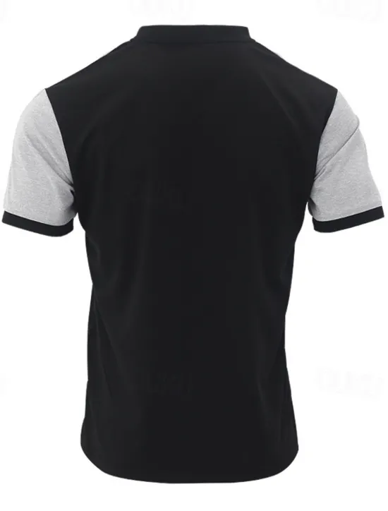Discount OUKU Men's Golf Shirt Golf Polos Shirts Work Casual Stand Collar Short Sleeve Basic Modern Stripes Buttons Summer Spring Regular Fit White Red Orange Green Gray Golf Shirt