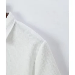 New OUKU Men's Golf Shirt Golf Polos Shirts Work Casual Lapel Short Sleeve Basic Modern Plain Buttons Jacquard Summer Regular Fit Black White Sky Blue Khaki Gray Golf Shirt