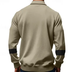 Best OUKU Men's Golf Shirt Golf Polos Shirts Work Casual Lapel Long Sleeve Basic Modern Color Block Patchwork Buttons Spring & Fall Regular Fit Black White Army Green Khaki Gray Golf Shirt