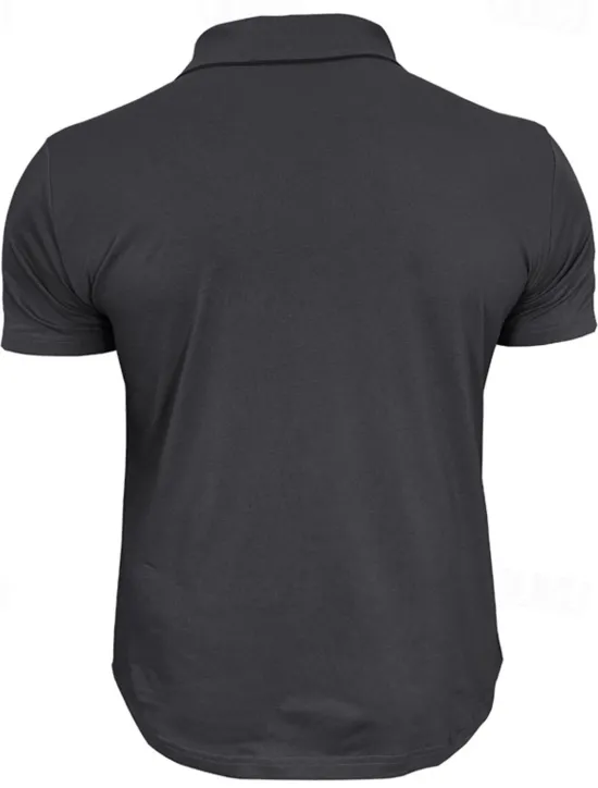 Sale OUKU Men's Golf Shirt Golf Polos Shirts Work Casual Lapel Short Sleeve Basic Modern Plain Pocket Buttons Summer Spring Regular Fit Wine Black White Navy Blue Blue Light Grey Golf Shirt