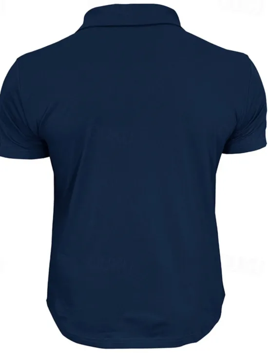 Sale OUKU Men's Golf Shirt Golf Polos Shirts Work Casual Lapel Short Sleeve Basic Modern Plain Pocket Buttons Summer Spring Regular Fit Wine Black White Navy Blue Blue Light Grey Golf Shirt