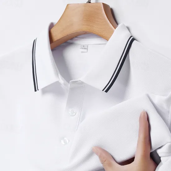 Discount OUKU Men's Golf Shirt Golf Polo Work Casual Lapel Short Sleeve Basic Modern Color Block Patchwork Button Spring & Summer Regular Fit Black White Light Green Navy Blue Light Blue Golf Shirt