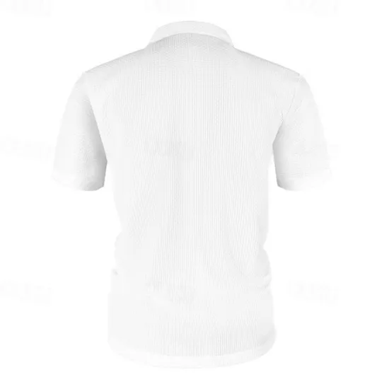 New OUKU Men's Golf Shirt Golf Polos Shirts Casual Sports Lapel Short Sleeve Basic Comfortable Plain Buttons Jacquard Summer Regular Fit Black White Navy Blue Blue sky blue Dark Gray Golf Shirt
