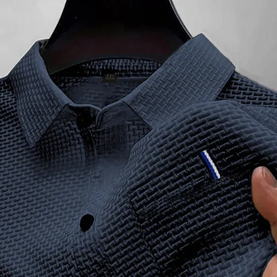 New OUKU Men's Golf Shirt Golf Polos Shirts Casual Sports Lapel Short Sleeve Basic Comfortable Plain Buttons Jacquard Summer Regular Fit Black White Navy Blue Blue sky blue Dark Gray Golf Shirt