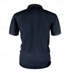 New OUKU Men's Golf Shirt Golf Polos Shirts Casual Sports Lapel Short Sleeve Basic Comfortable Plain Buttons Jacquard Summer Regular Fit Black White Navy Blue Blue sky blue Dark Gray Golf Shirt