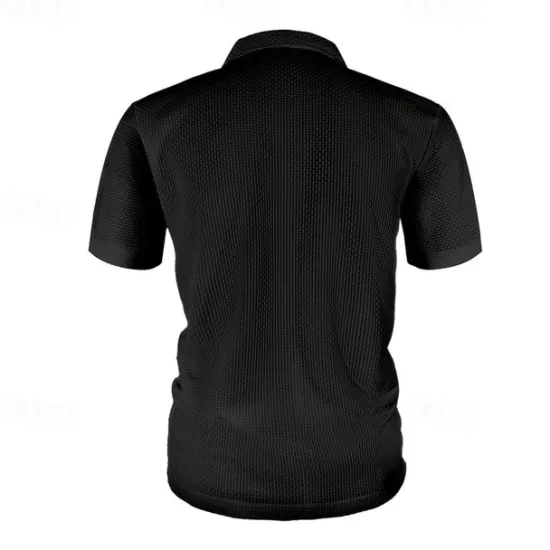 New OUKU Men's Golf Shirt Golf Polos Shirts Casual Sports Lapel Short Sleeve Basic Comfortable Plain Buttons Jacquard Summer Regular Fit Black White Navy Blue Blue sky blue Dark Gray Golf Shirt