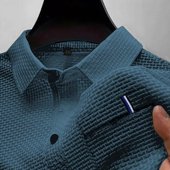 New OUKU Men's Golf Shirt Golf Polos Shirts Casual Sports Lapel Short Sleeve Basic Comfortable Plain Buttons Jacquard Summer Regular Fit Black White Navy Blue Blue sky blue Dark Gray Golf Shirt