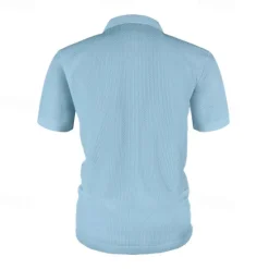 New OUKU Men's Golf Shirt Golf Polos Shirts Casual Sports Lapel Short Sleeve Basic Comfortable Plain Buttons Jacquard Summer Regular Fit Black White Navy Blue Blue sky blue Dark Gray Golf Shirt
