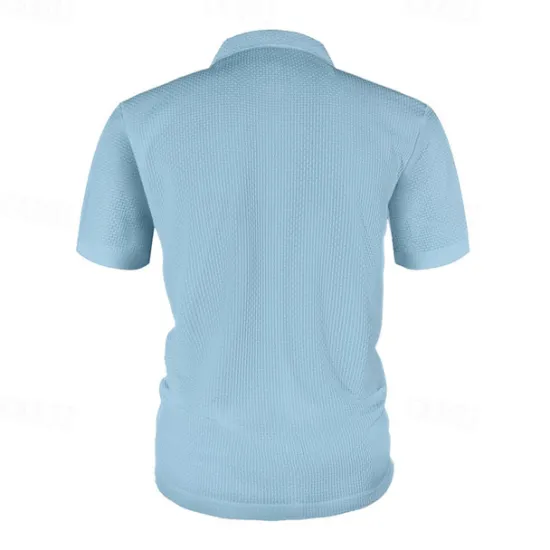 New OUKU Men's Golf Shirt Golf Polos Shirts Casual Sports Lapel Short Sleeve Basic Comfortable Plain Buttons Jacquard Summer Regular Fit Black White Navy Blue Blue sky blue Dark Gray Golf Shirt