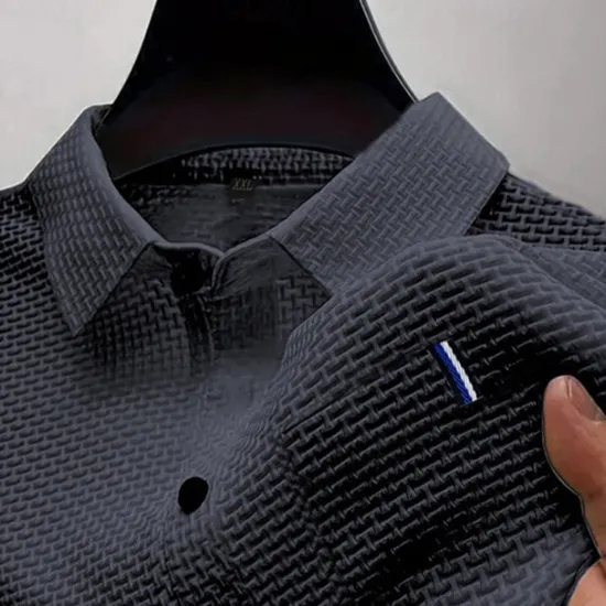 New OUKU Men's Golf Shirt Golf Polos Shirts Casual Sports Lapel Short Sleeve Basic Comfortable Plain Buttons Jacquard Summer Regular Fit Black White Navy Blue Blue sky blue Dark Gray Golf Shirt