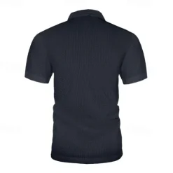 New OUKU Men's Golf Shirt Golf Polos Shirts Casual Sports Lapel Short Sleeve Basic Comfortable Plain Buttons Jacquard Summer Regular Fit Black White Navy Blue Blue sky blue Dark Gray Golf Shirt