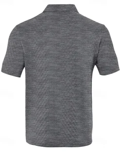 Sale OUKU Men's Golf Shirt Golf Polos Shirts Work Casual Lapel Short Sleeve Basic Modern Plain Buttons Jacquard Summer Spring Regular Fit Black White Navy Blue Khaki Gray Light Blue Golf Shirt