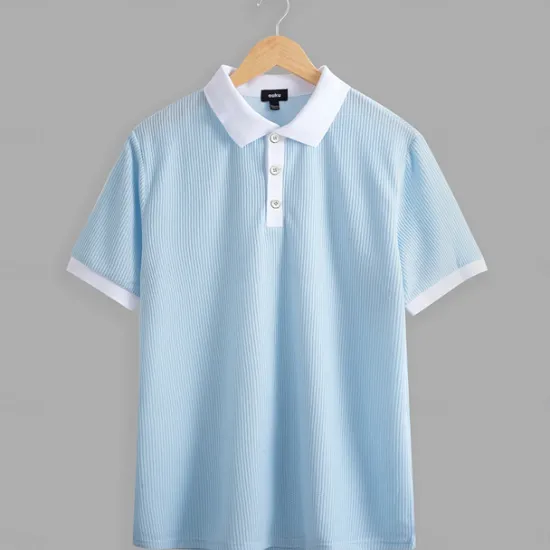 Hot OUKU Men's Golf Shirt Knit Polo Business Casual Classic Short Sleeve Fashion Solid Color Button Knitted Summer Spring Regular Fit Light Brown White Burgundy Sky Blue Dark Grey Golf Shirt