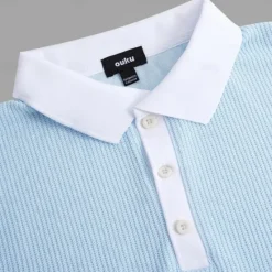 Online OUKU Men's Golf Shirt Knit Polo Business Casual Classic Short Sleeve Fashion Old Money Style Solid Color Button Knitted Summer Spring Regular Fit Light Blue White Burgundy Khaki Grey Golf Shirt