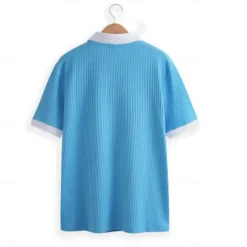 Best OUKU Men's Golf Shirt Knit Polo Work Casual Ribbed Polo Collar Classic Short Sleeve Basic Modern Color Block Ribbed Spring & Summer Regular Fit White Yellow Blue Green Gray Golf Shirt