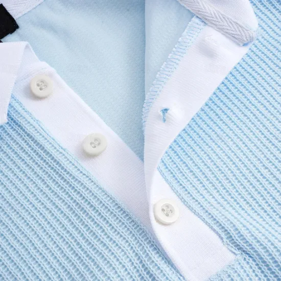 Best OUKU Men's Golf Shirt Knit Polo Business Casual Classic Short Sleeve Fashion Solid Color Button Knitted Summer Spring Regular Fit Light Blue White Burgundy Khaki Grey Golf Shirt