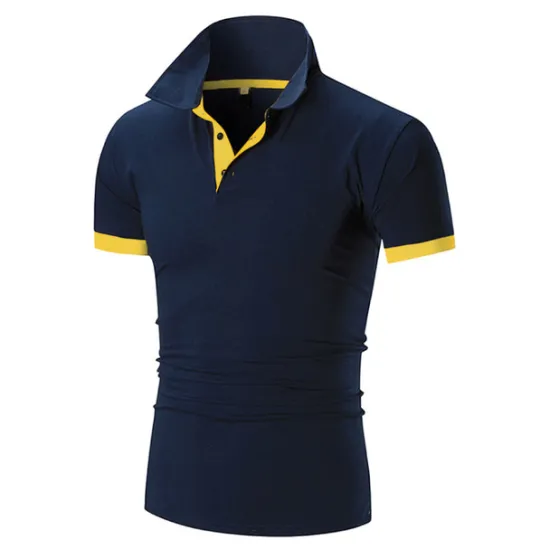 Hot OUKU Men's Golf Shirt Polo Casual Sports Classic Short Sleeve Basic Casual Solid Color Plain Button Front Summer Spring Regular Fit Apple Green Light Pink Golden yellow Lake blue Yellow and Navy Black