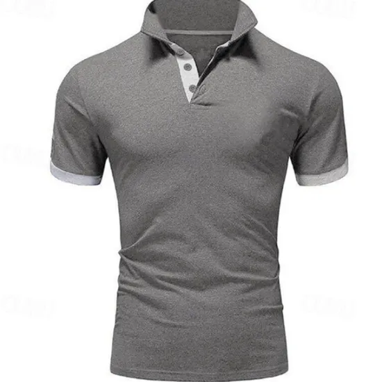 Hot OUKU Men's Golf Shirt Polo Casual Sports Classic Short Sleeve Basic Casual Solid Color Plain Button Front Summer Spring Regular Fit Apple Green Light Pink Golden yellow Lake blue Yellow and Navy Black